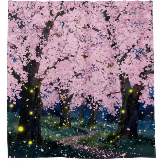 Midnight Bloom - Duschvorhang (Vorderseite)