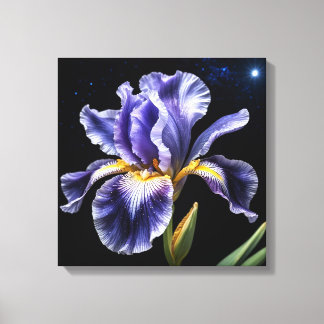 Midnight Bloom Iris Leinwanddruck