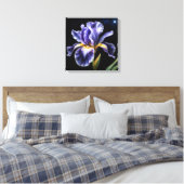 Midnight Bloom Iris Leinwanddruck (Insitu (Schlafzimmer))