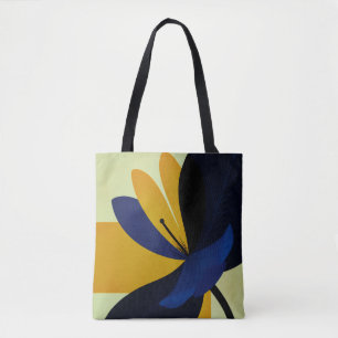 Midnight Bloom – Kräftige moderne Blumengrafik Tasche