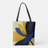 Midnight Bloom – Kräftige moderne Blumengrafik Tasche (Rückseite)