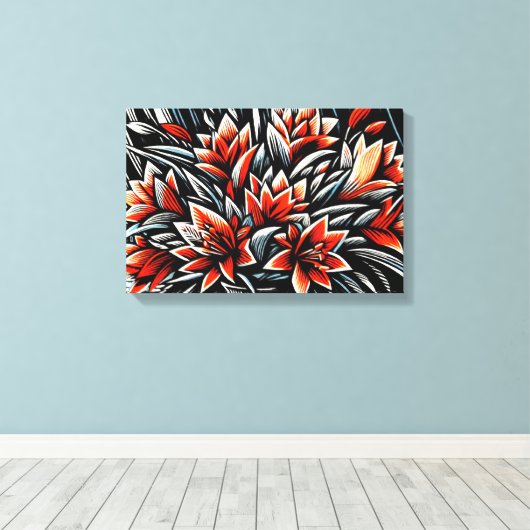 Midnight Bloom Leinwanddruck (Insitu (Holzboden))