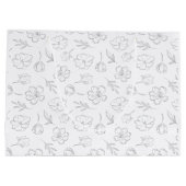 Midnight Bloom Line Art Große Geschenktüte (Rückseite)