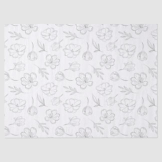 Midnight Bloom Linienkunst Seidenpapier