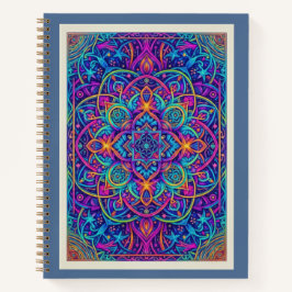 Midnight Bloom Mandala Zentangle Sacred Geometry Notizblock