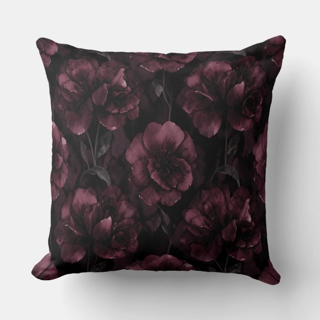 Midnight Bloom Muttertag Kissen (Vorderseite)