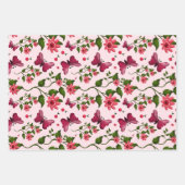 Midnight Bloom Schmetterling Floral  Geschenkpapier Set (Vorderseite)