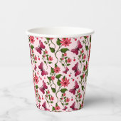 Midnight Bloom Schmetterling Floral Pappbecher (Vorderseite)