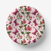 Midnight Bloom Schmetterling Floral Pappteller (Vorderseite)