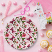 Midnight Bloom Schmetterling Floral Pappteller (Party)