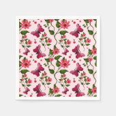 Midnight Bloom Schmetterling Floral Serviette (Vorderseite)