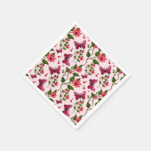 Midnight Bloom Schmetterling Floral Serviette (Ecke)