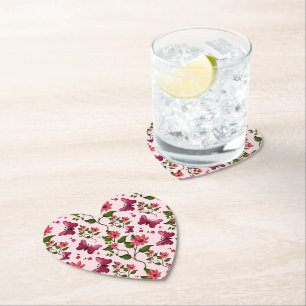 Midnight Bloom Schmetterling Floral Untersetzer
