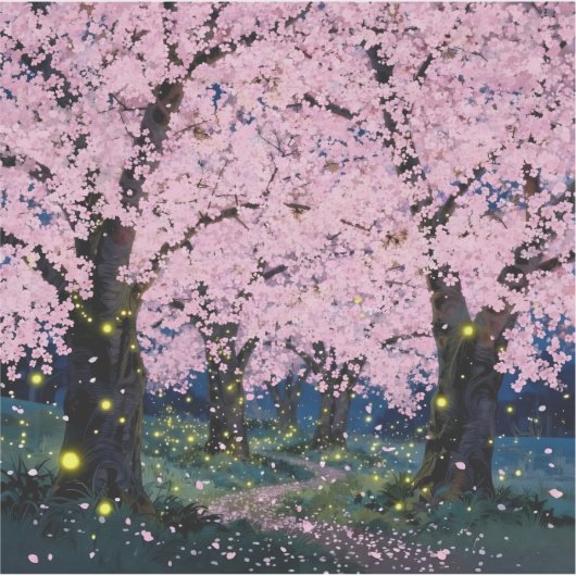 Midnight Bloom - Square Vinyl Aufkleber (Vorderseite)