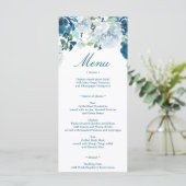 Midnight Blooms Hochzeitsmenü Programm (Stehend Vorderseite)