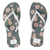 Midnight Blooms Monogram Badesandalen (Fußbett)