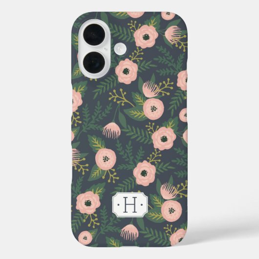 Midnight Blooms Monogram Case-Mate iPhone Hülle (Rückseite)