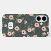 Midnight Blooms Monogram Case-Mate iPhone Hülle (Rückseite (Horizontal))
