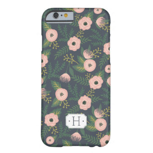 Midnight Blooms Monogram Barely There iPhone 6 Hülle