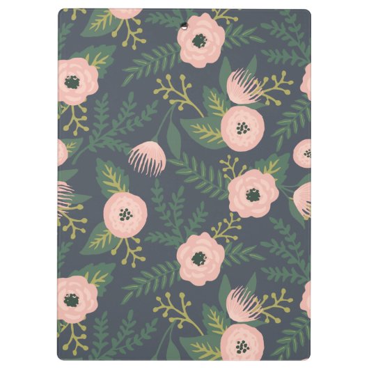 Midnight Blooms Monogram Klemmbrett (Rückseite)