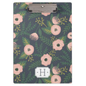 Midnight Blooms Monogram Klemmbrett (Vorderseite)