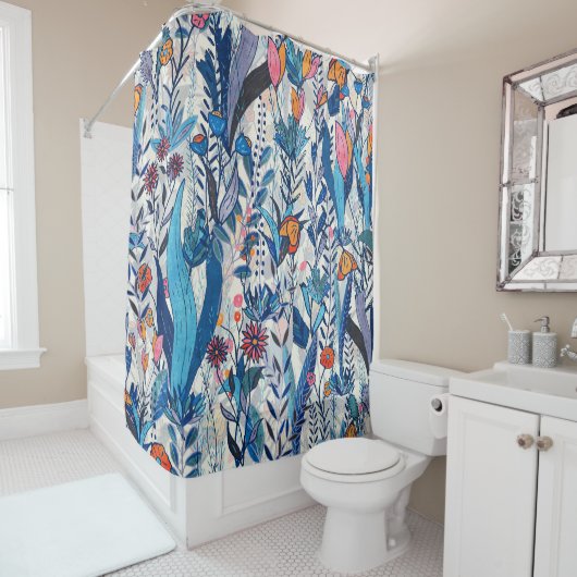 Midnight Bloomscape Duschvorhang (Beispiel)