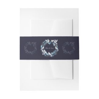 Midnight Blue and Wreath / Boda Azul y Corona Einladungsbanderole