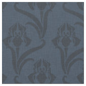 Midnight Blue Art Nouveau Iris Fabric Stoff (Nahaufnahme)