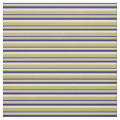 Midnight Blue, Beige und Dark Khaki Stripes Stoff (Muster)
