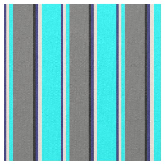 Midnight Blue, Bisque, Aqua, Dim Gray & Black Stoff (Nahaufnahme)