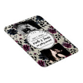 Midnight Blue Burgundy Inky Floral Almond Wedding Magnet (Rechte Seite)