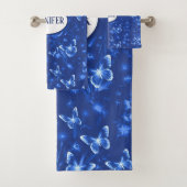 Midnight Blue Butterflies Badhandtuch Set (Insitu)