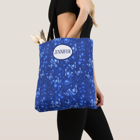 Midnight Blue Butterflies Tasche (Von Nahem)