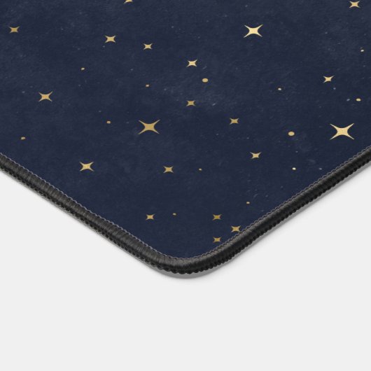 Midnight Blue Celestial Monogram Schreibtischunterlage (Ecke)
