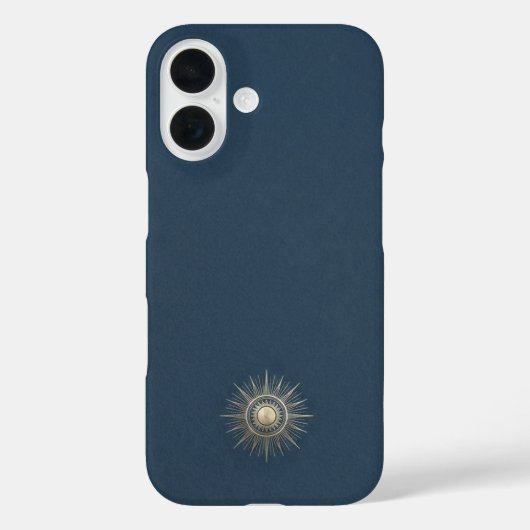 Midnight Blue&Champagne Gold Celestial Sun Luxus Case-Mate iPhone Hülle (Rückseite)