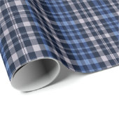 Midnight Blue Check Plaid Geschenkpapier (Rolleneckpunkt)