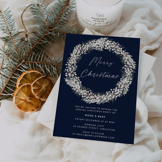 Midnight Blue Christmas Gala Invitation Einladung