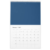 Midnight Blue Customizable Wall Calendar Kalender (Feb 2027)