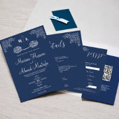 Midnight Blue Floral Islamische Nikah Wedding Einladung