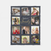 Midnight Blue Foto Blanket Collage Instagram Fleecedecke (Vorderseite)