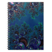Midnight Blue Frost Crystals Fraktal Notizblock (Vorderseite)
