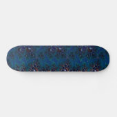 Midnight Blue Frost Crystals Fraktal Skateboard (Horizontal)