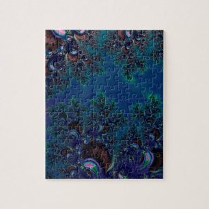 Midnight Blue Frost Fraktal Puzzle