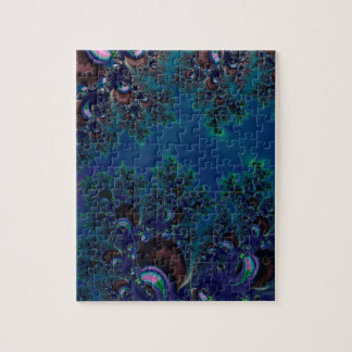 Midnight Blue Frost Fraktal Puzzle