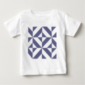 Midnight Blue Geometric Deko Cube Pattern Baby T-shirt (Vorderseite)