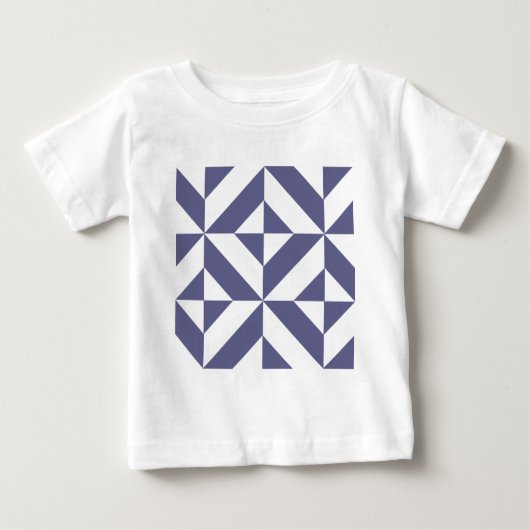 Midnight Blue Geometric Deko Cube Pattern Baby T-shirt (Vorderseite)