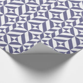 Midnight Blue Geometric Deko Cube Pattern Geschenkpapier (Ecke)