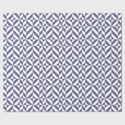 Midnight Blue Geometric Deko Cube Pattern Geschenkpapier (Flach)