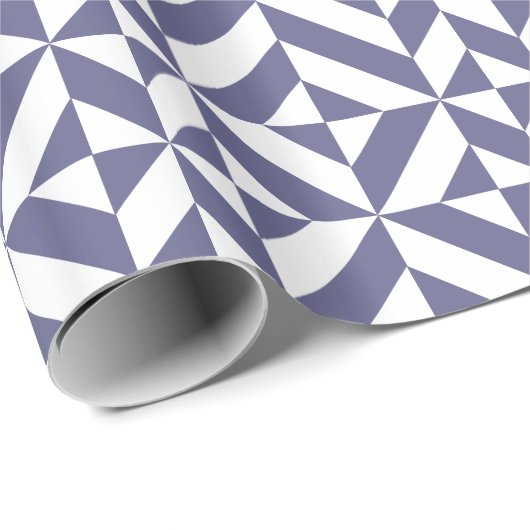 Midnight Blue Geometric Deko Cube Pattern Geschenkpapier (Rolleneckpunkt)