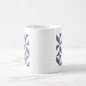 Midnight Blue Geometric Deko Cube Pattern Kaffeetasse (Mittel)